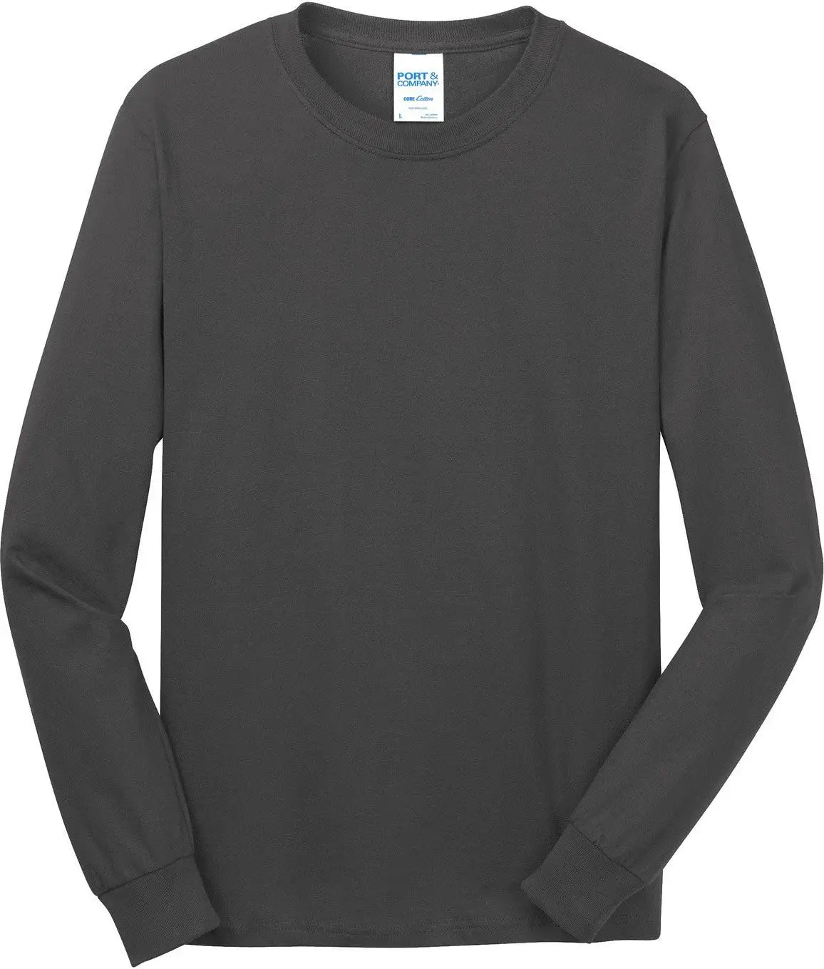 Port & Company Pc54ls co Long Sleeve Core Cotton Tee - Charcoal