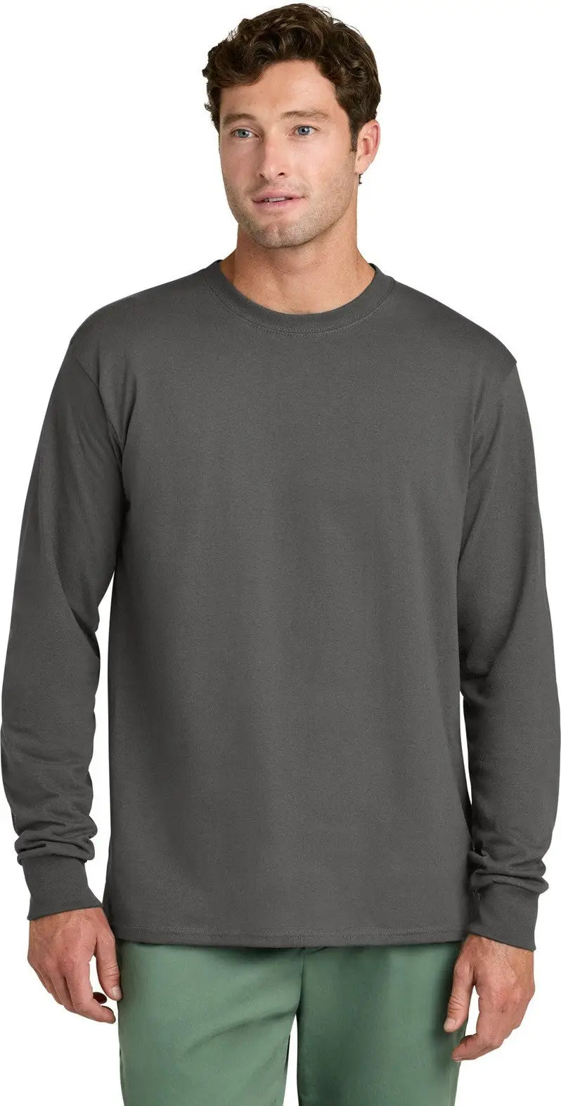 Port & Company Pc54ls co Long Sleeve Core Cotton Tee - Charcoal