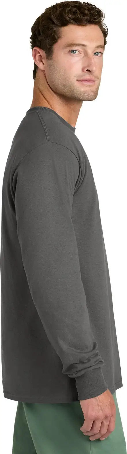 Port & Company Pc54ls co Long Sleeve Core Cotton Tee - Charcoal