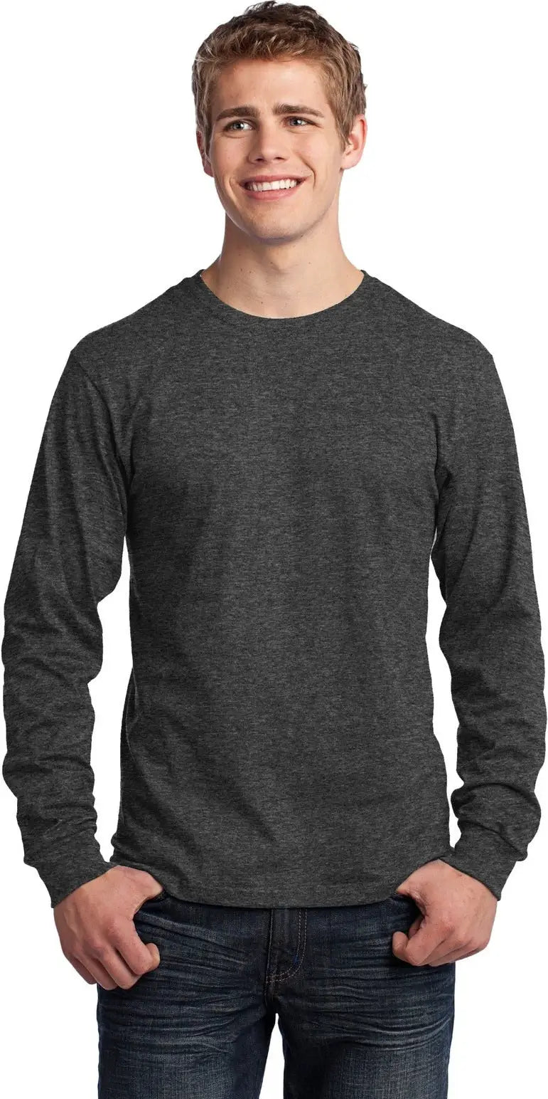 Port & Company Pc54ls co Long Sleeve Core Cotton Tee - Dark Heather Gray - Adult s