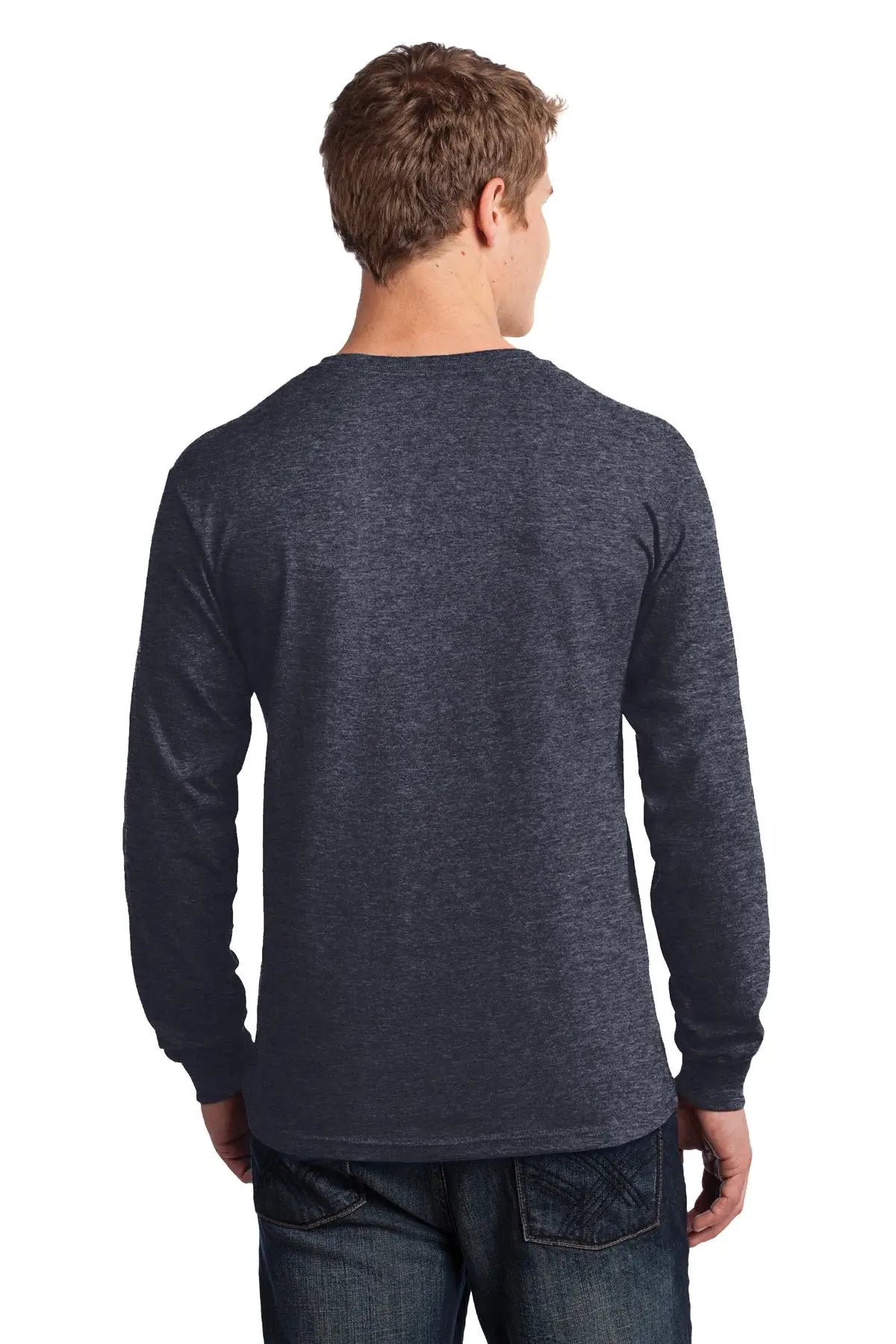 Port & Company Pc54ls co Long Sleeve Core Cotton Tee - Heather Navy