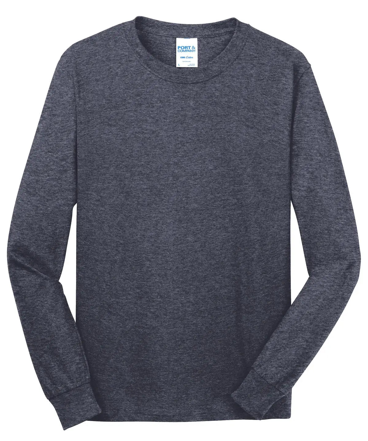 Port & Company Pc54ls co Long Sleeve Core Cotton Tee - Heather Navy