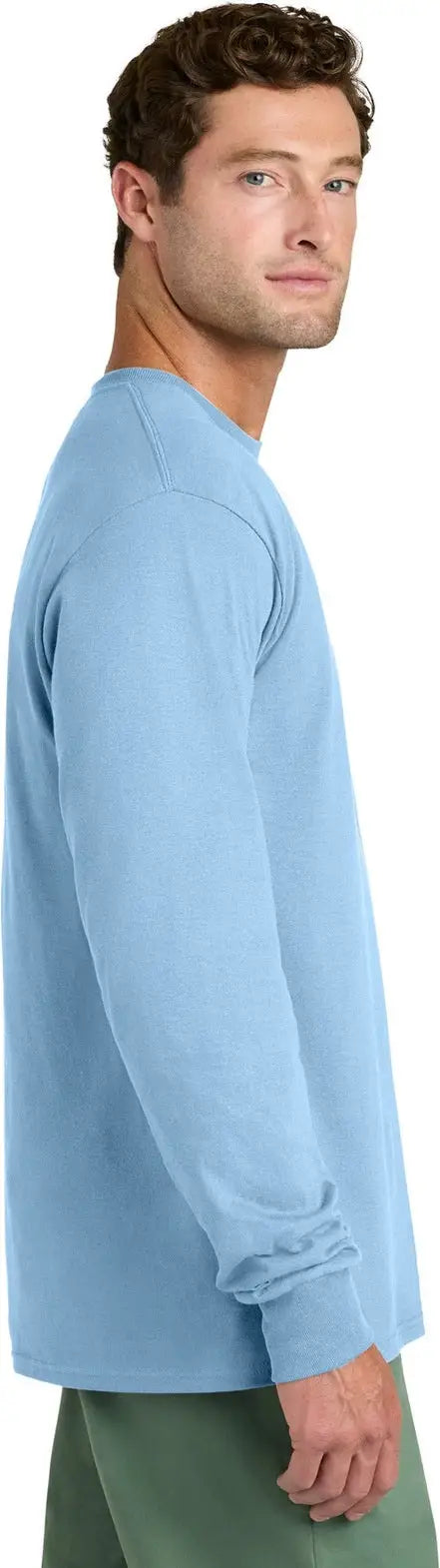 Port & Company Pc54ls co Long Sleeve Core Cotton Tee - Light Blue