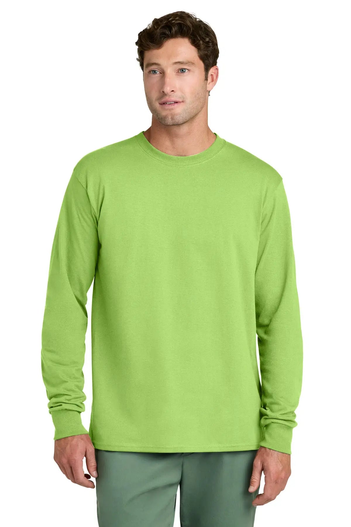 Port & Company Pc54ls co Long Sleeve Core Cotton Tee - Lime - Adult s