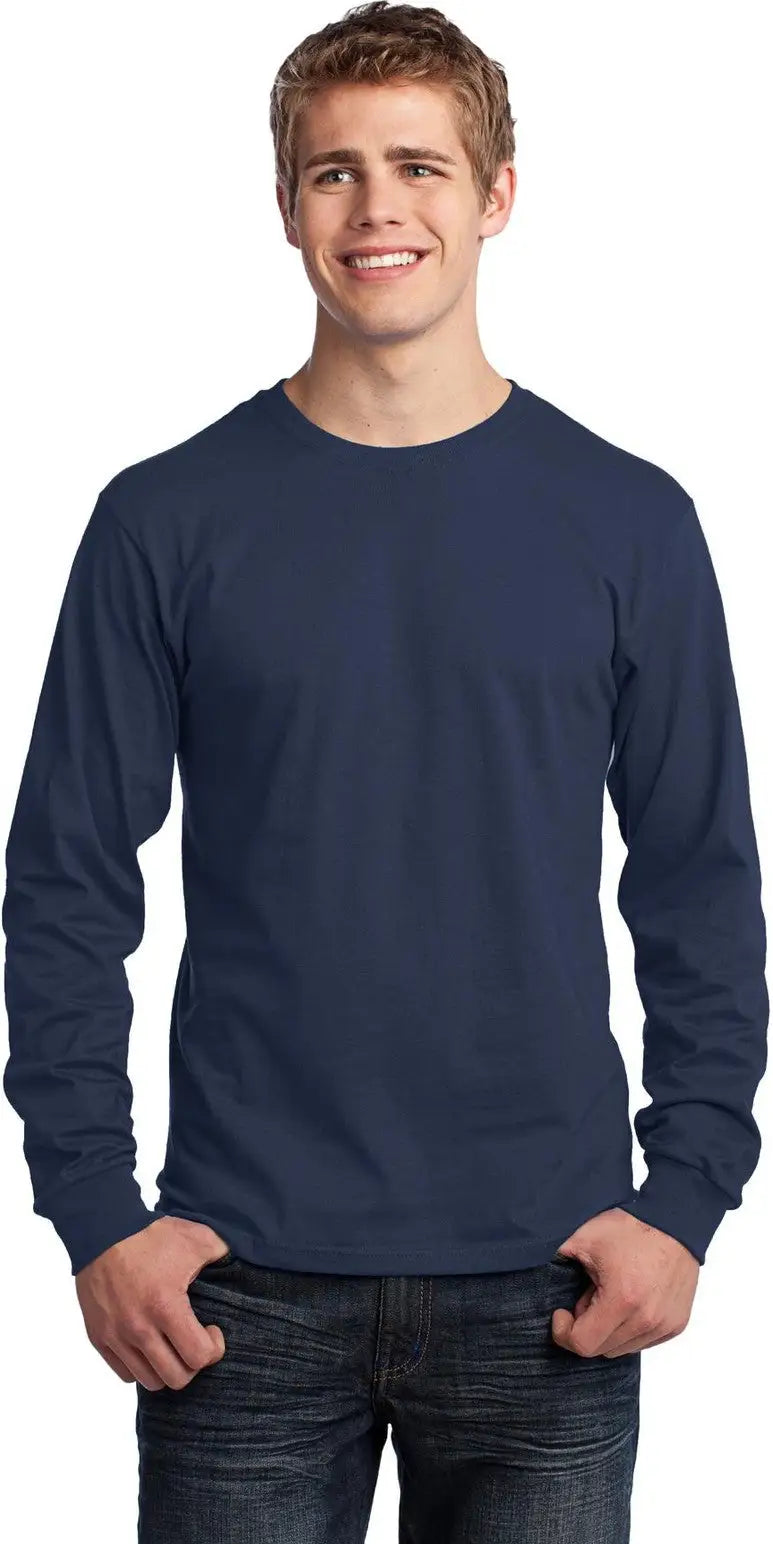 Port & Company Pc54ls co Long Sleeve Core Cotton Tee - Navy - Adult s