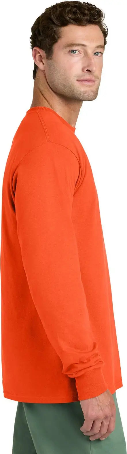 Port & Company Pc54ls co Long Sleeve Core Cotton Tee - Orange