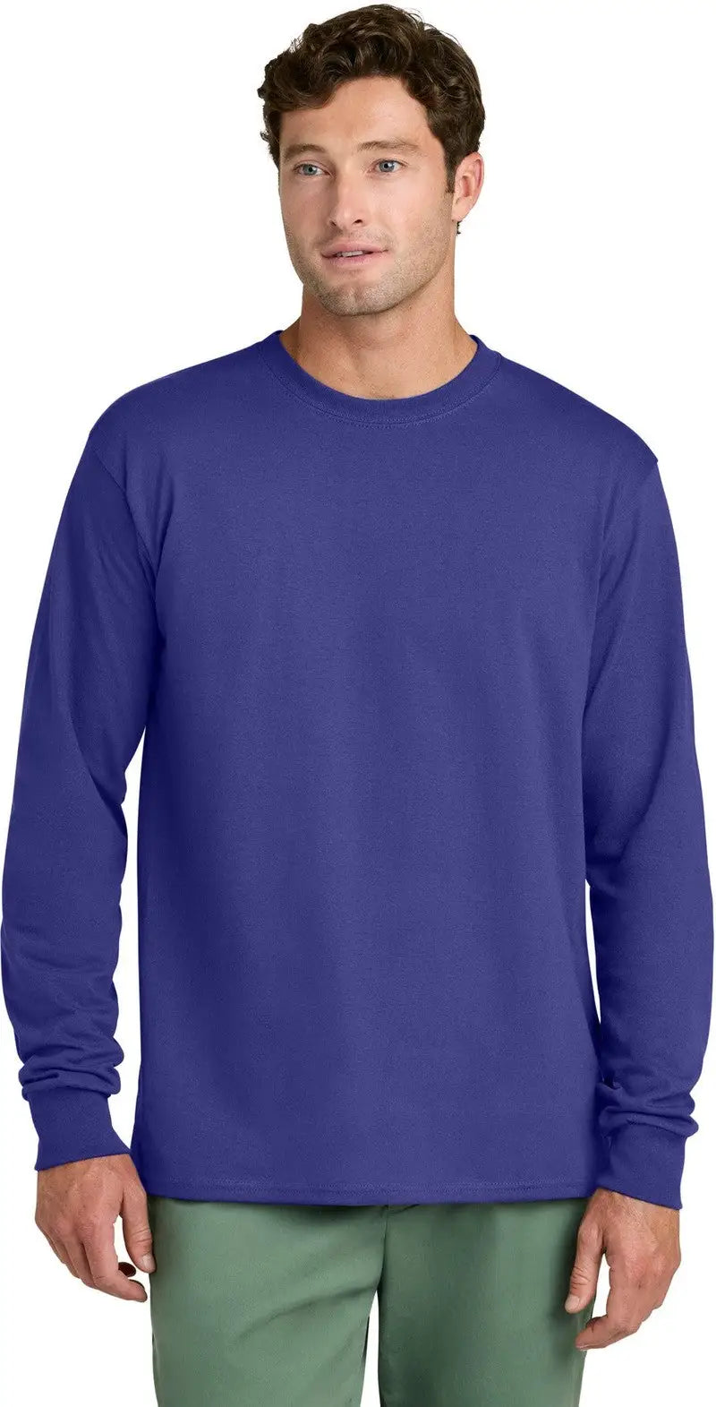 Port & Company Pc54ls co Long Sleeve Core Cotton Tee - Purple - Adult s
