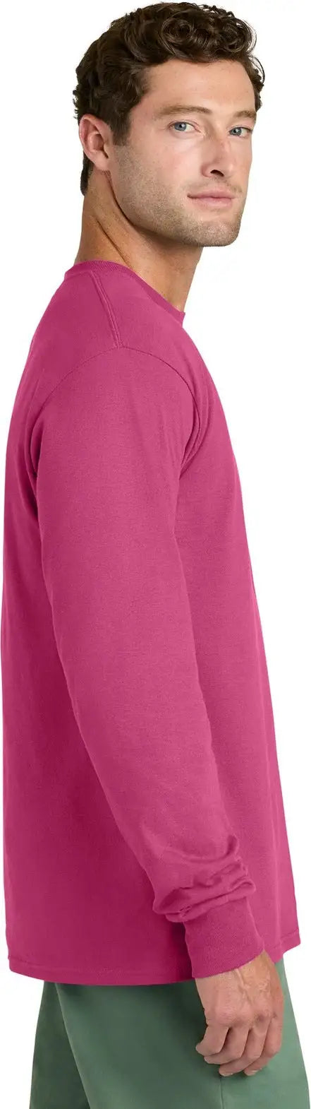 Port & Company Pc54ls co Long Sleeve Core Cotton Tee - Sangria