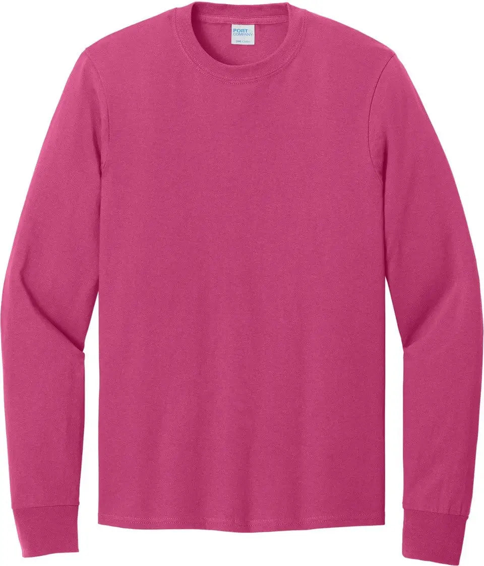 Port & Company Pc54ls co Long Sleeve Core Cotton Tee - Sangria