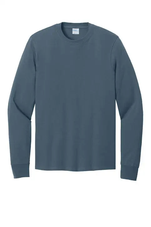 Port & Company Pc54ls co Long Sleeve Core Cotton Tee - Steel Blue