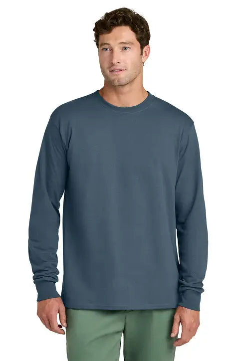 Port & Company Pc54ls co Long Sleeve Core Cotton Tee - Steel Blue