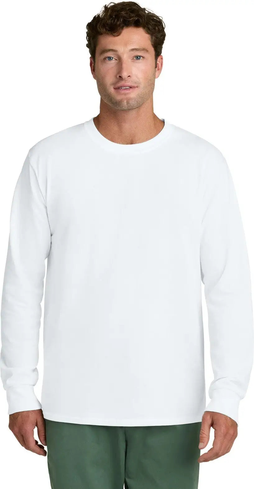 Port & Company Pc54ls co Long Sleeve Core Cotton Tee - White