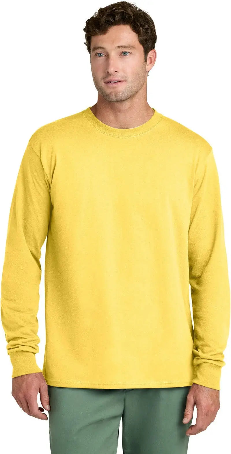 Port & Company Pc54ls co Long Sleeve Core Cotton Tee - Yellow - Adult s
