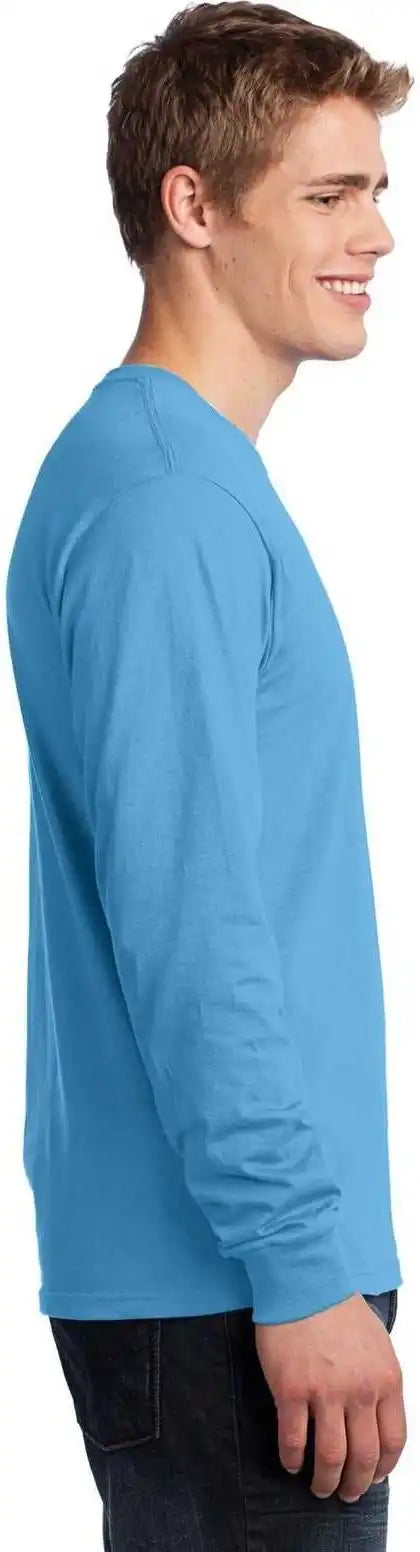 Port &amp; Company Pc54ls Long Sleeve Core Cotton Tee Aquatic Blue