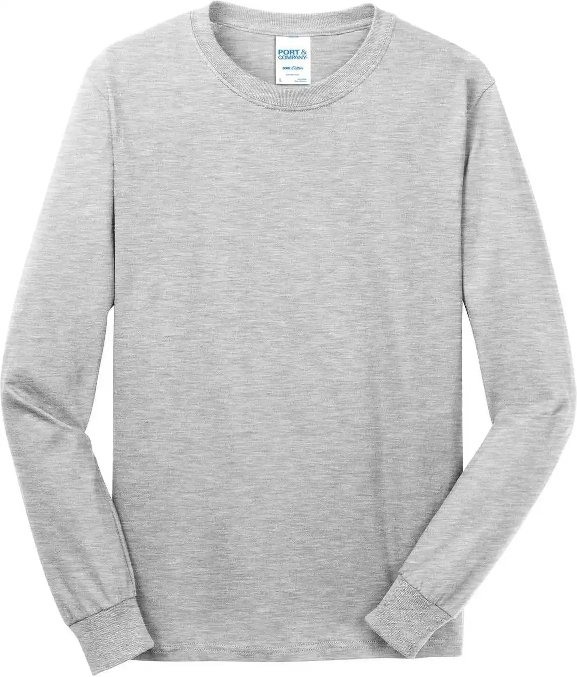 Port &amp; Company Pc54ls Long Sleeve Core Cotton Tee Ash