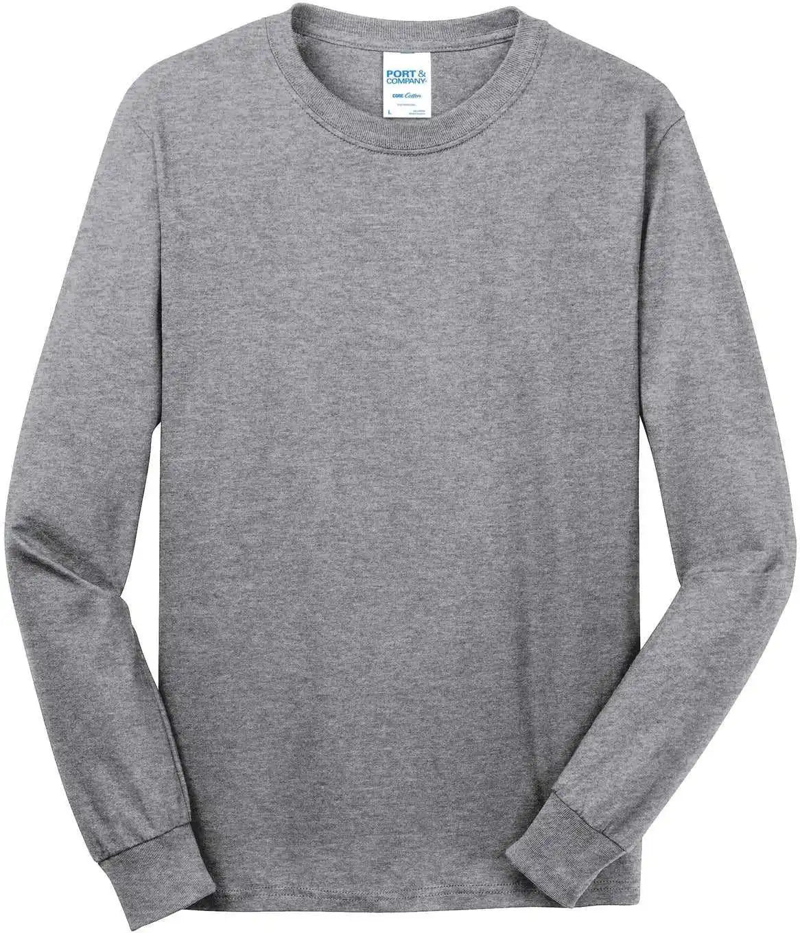 Port & Company Pc54ls Long Sleeve Core Cotton Tee Athletic Heather