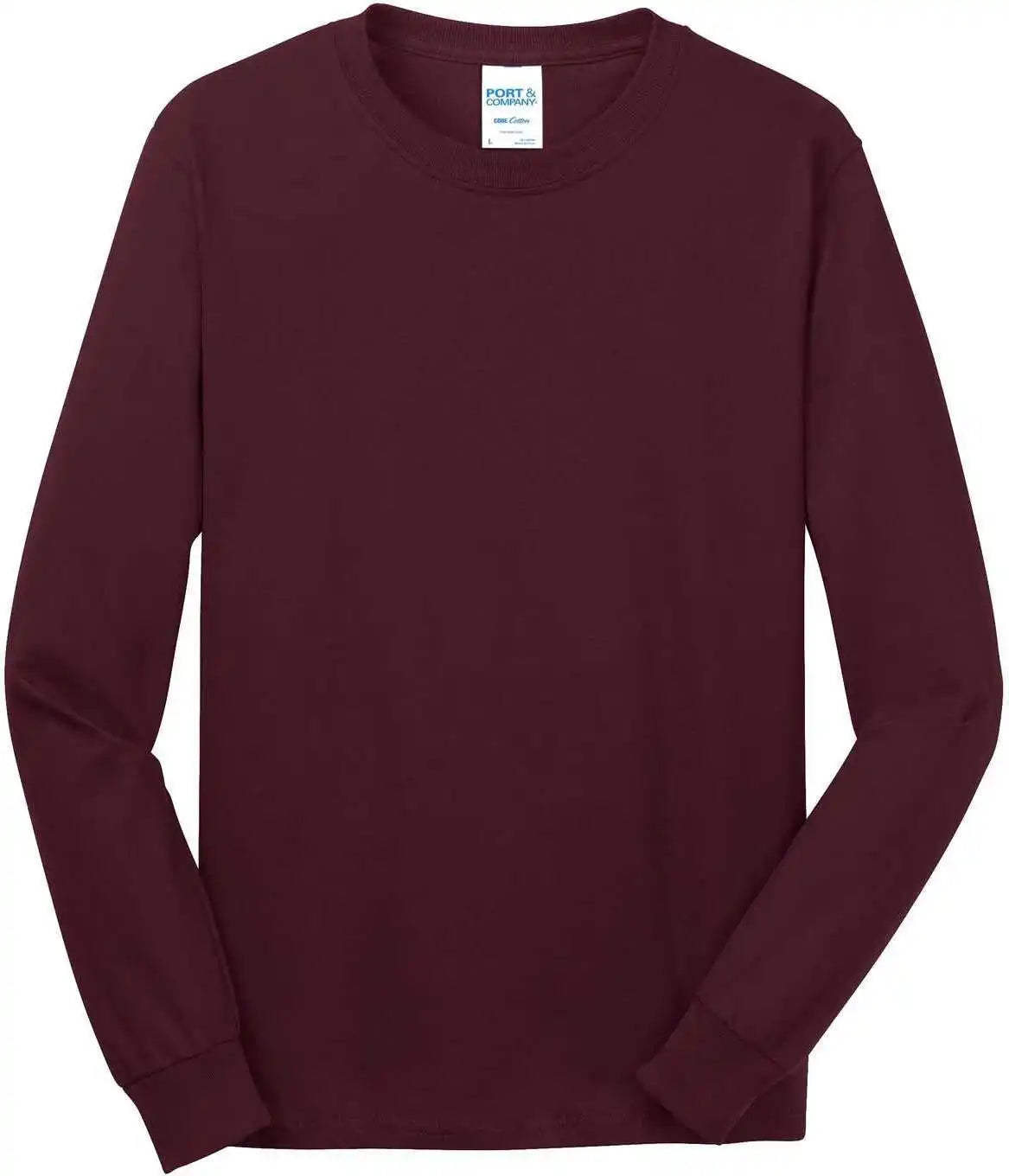 Port &amp; Company Pc54ls Long Sleeve Core Cotton Tee Athletic Maroon