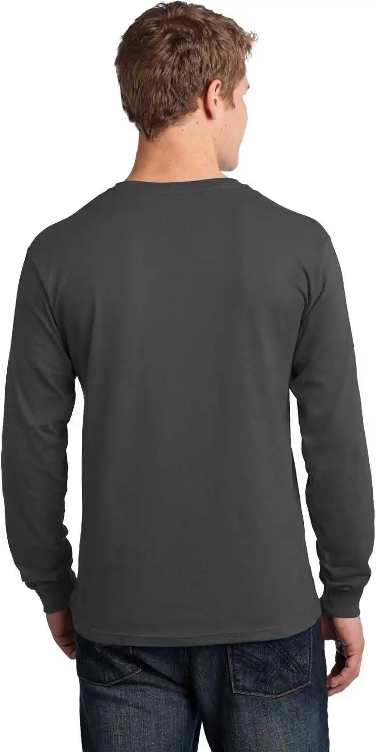 Port & Company Pc54ls Long Sleeve Core Cotton Tee Charcoal