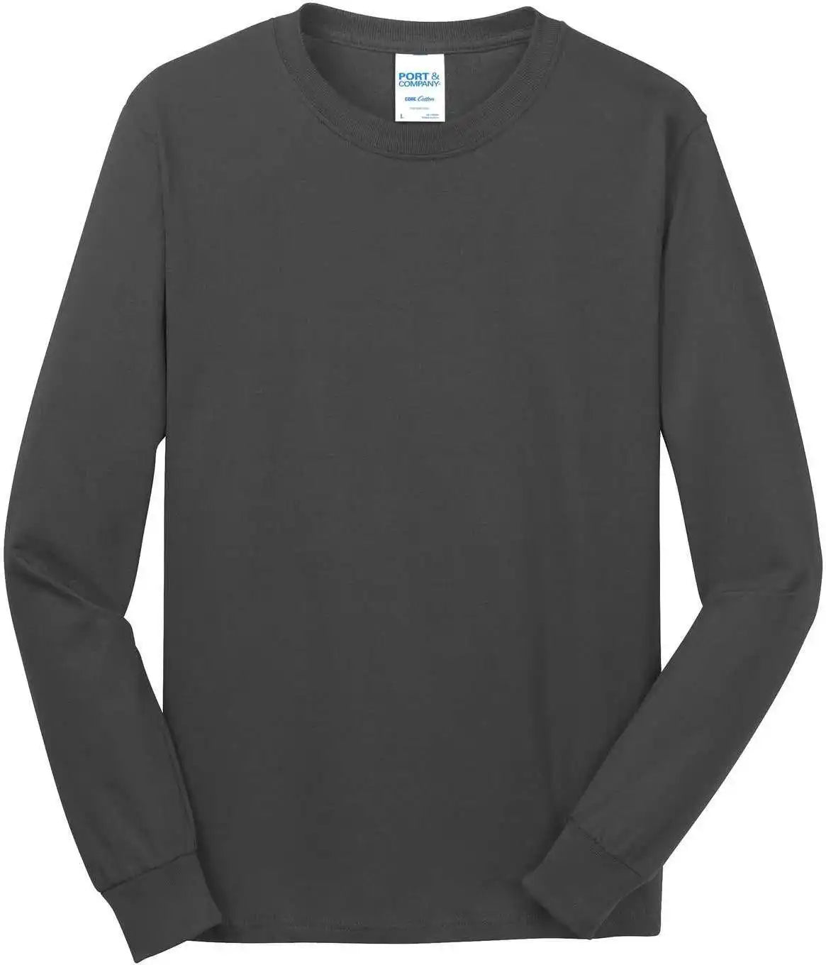 Port & Company Pc54ls Long Sleeve Core Cotton Tee - Charcoal