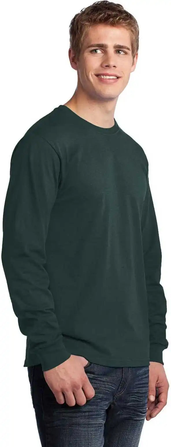 Port &amp; Company Pc54ls Long Sleeve Core Cotton Tee Dark Green
