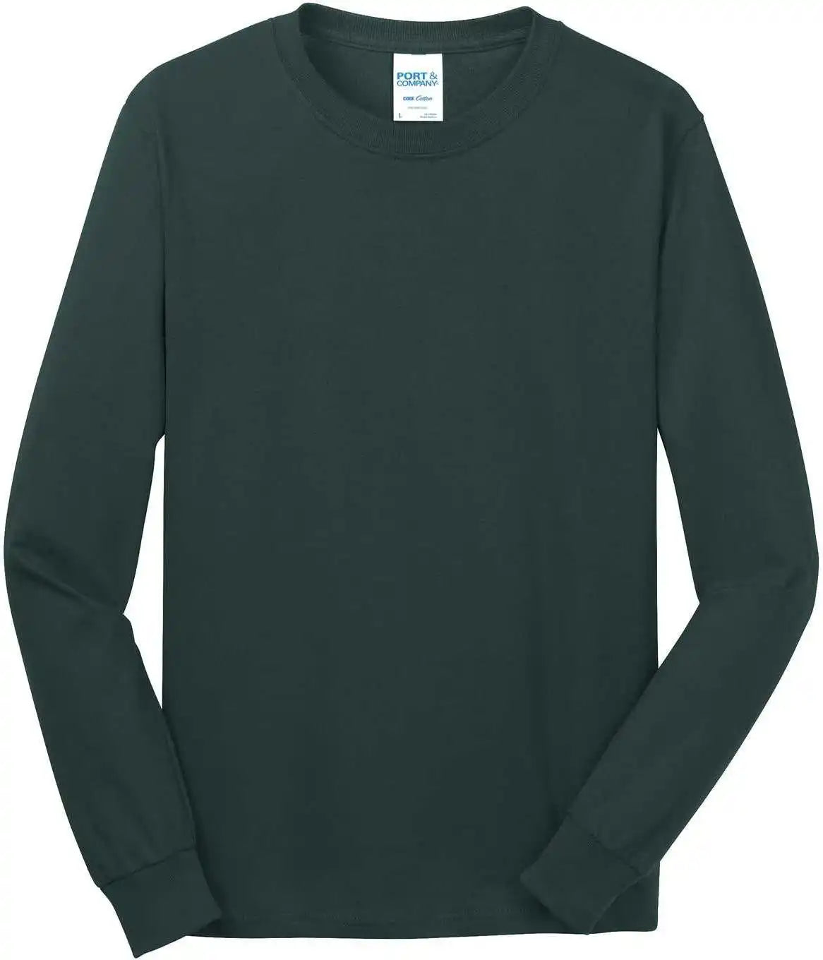 Port &amp; Company Pc54ls Long Sleeve Core Cotton Tee Dark Green