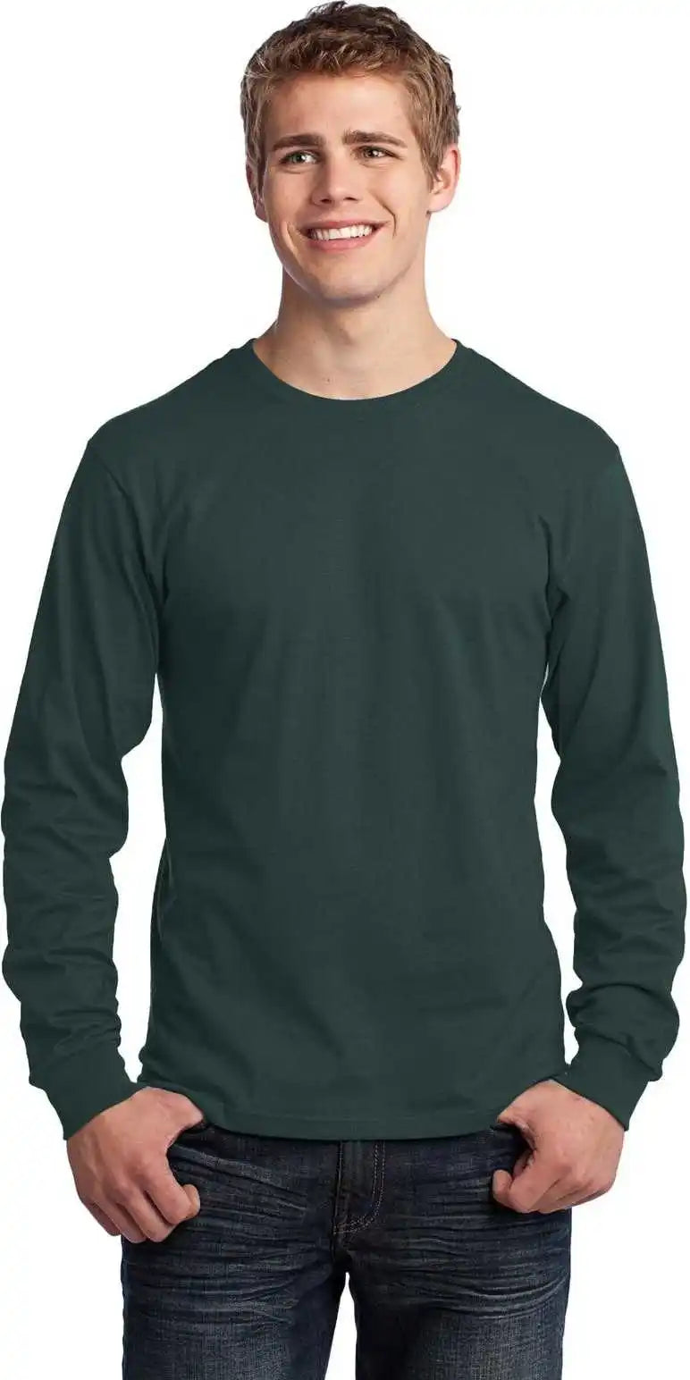 Port & Company Pc54ls Long Sleeve Core Cotton Tee Dark Green