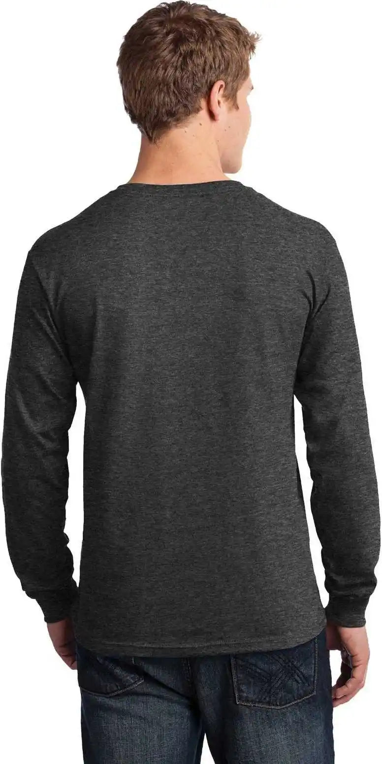 Port & Company Pc54ls Long Sleeve Core Cotton Tee Dark Heather Gray