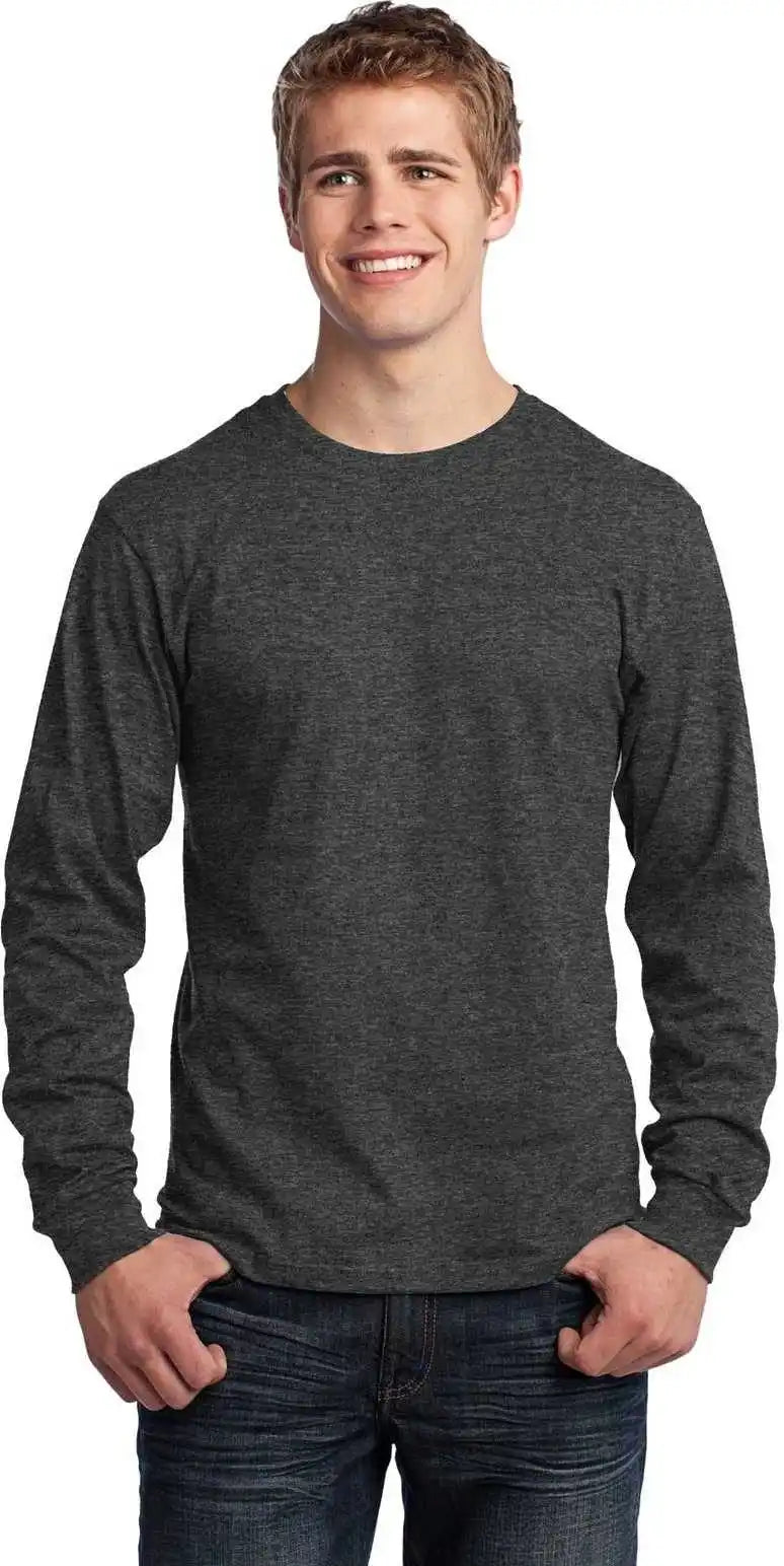 Port & Company Pc54ls Long Sleeve Core Cotton Tee Dark Heather Gray