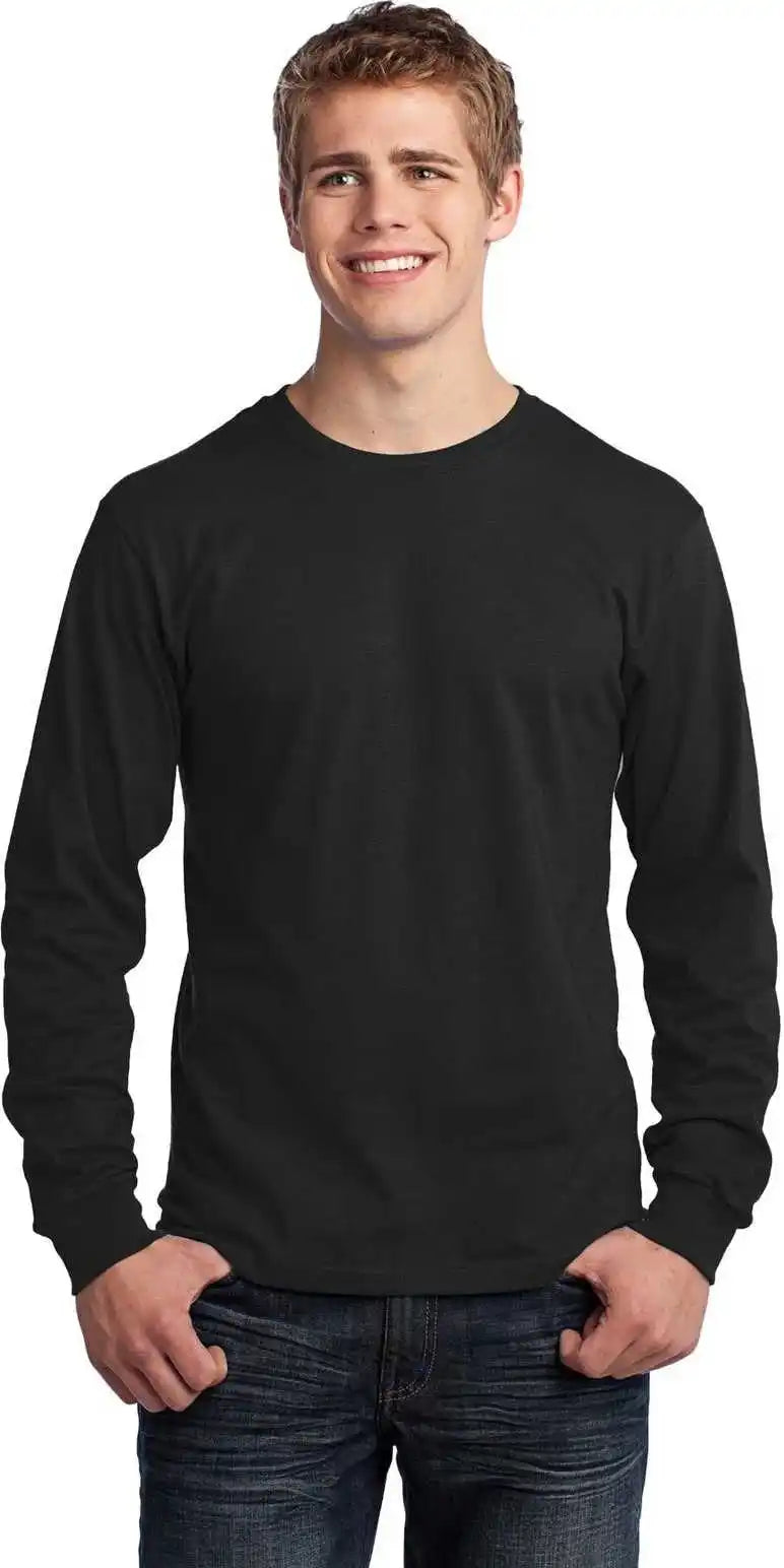 Port &amp; Company Pc54ls Long Sleeve Core Cotton Tee Jet Black