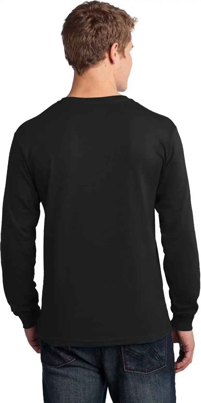 Port & Company Pc54ls Long Sleeve Core Cotton Tee Jet Black
