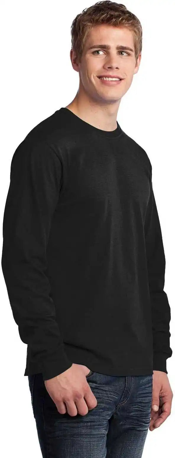 Port &amp; Company Pc54ls Long Sleeve Core Cotton Tee Jet Black
