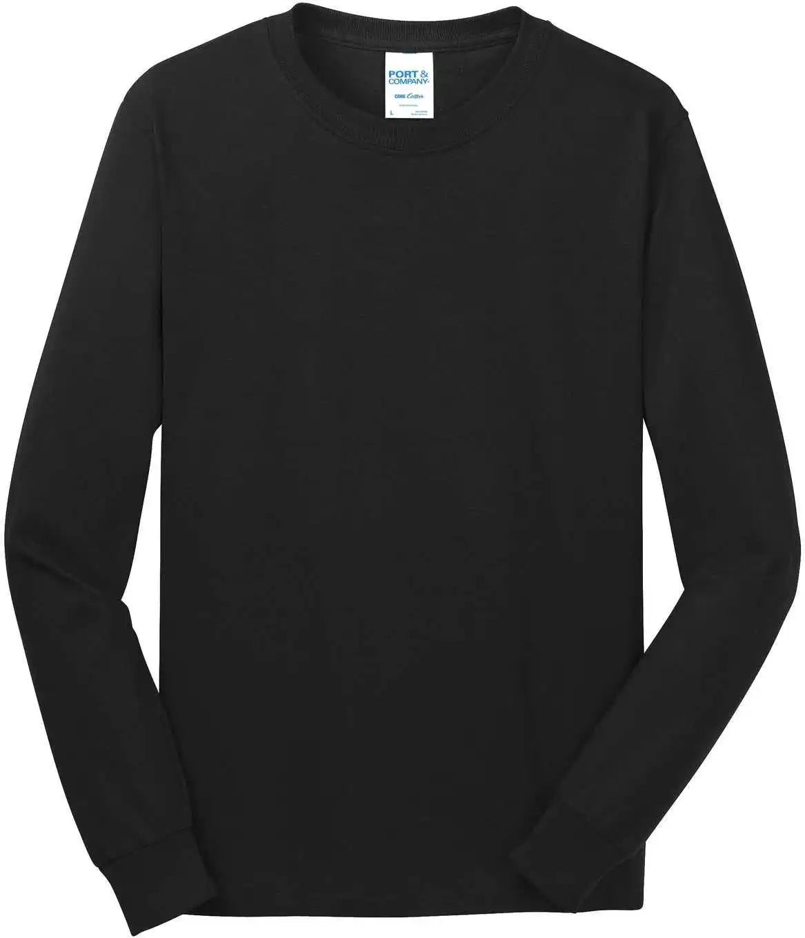 Port &amp; Company Pc54ls Long Sleeve Core Cotton Tee Jet Black