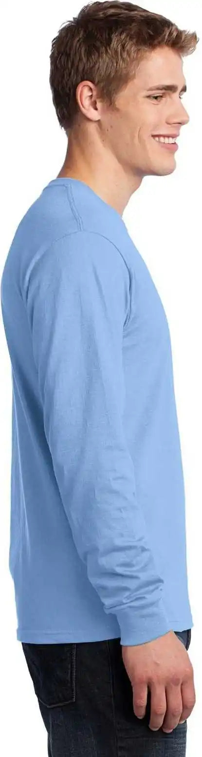 Port &amp; Company Pc54ls Long Sleeve Core Cotton Tee Light Blue