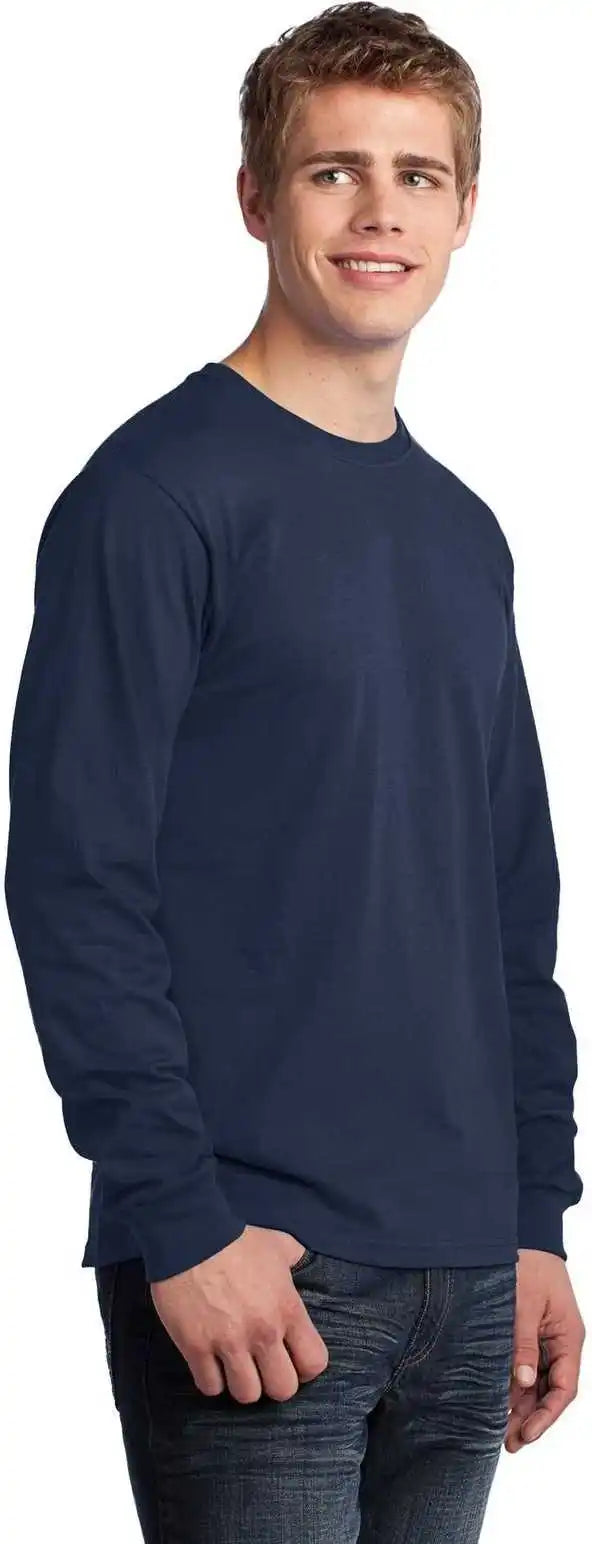 Port & Company Pc54ls Long Sleeve Core Cotton Tee - Navy