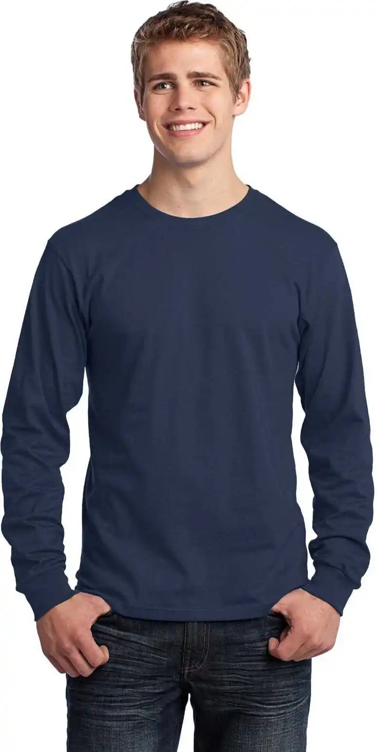 Port & Company Pc54ls Long Sleeve Core Cotton Tee - Navy