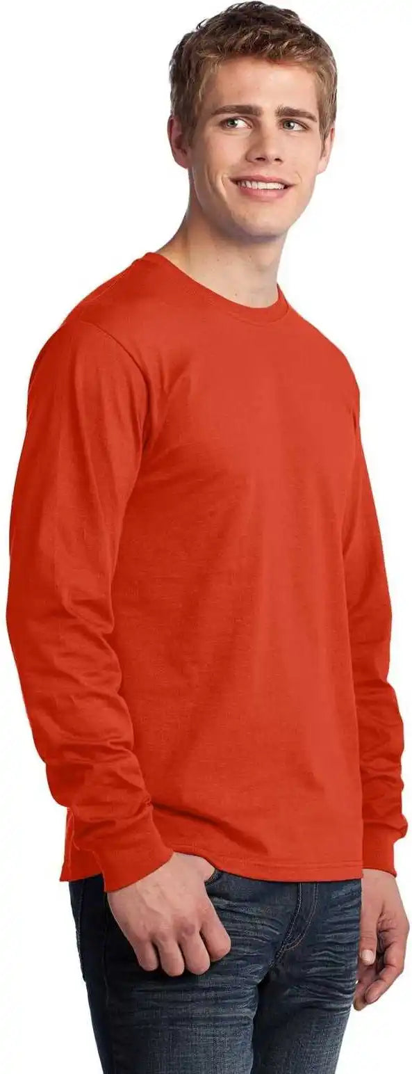 Port &amp; Company Pc54ls Long Sleeve Core Cotton Tee Orange