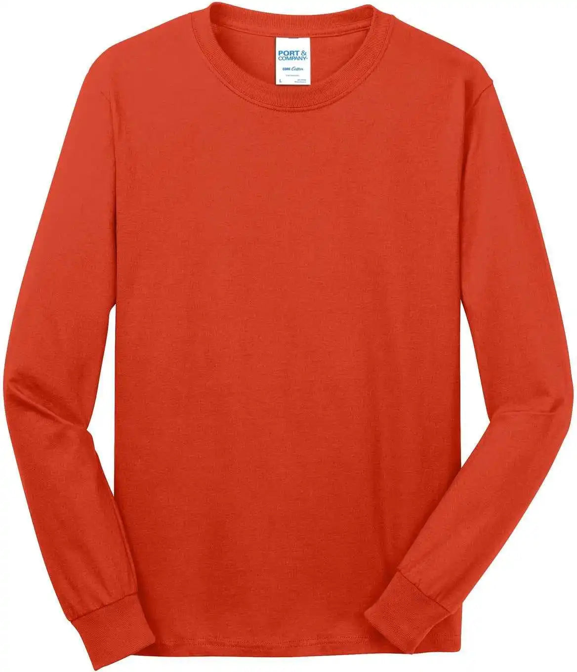 Port &amp; Company Pc54ls Long Sleeve Core Cotton Tee Orange