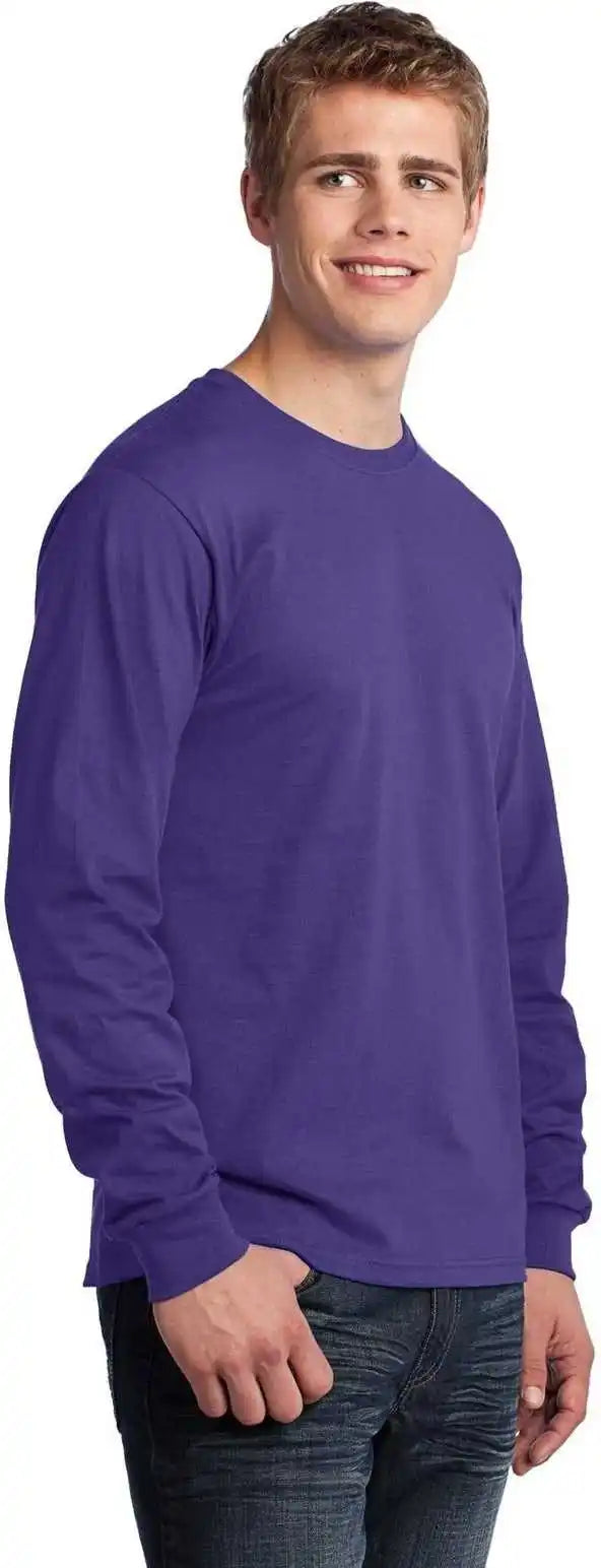 Port &amp; Company Pc54ls Long Sleeve Core Cotton Tee Purple