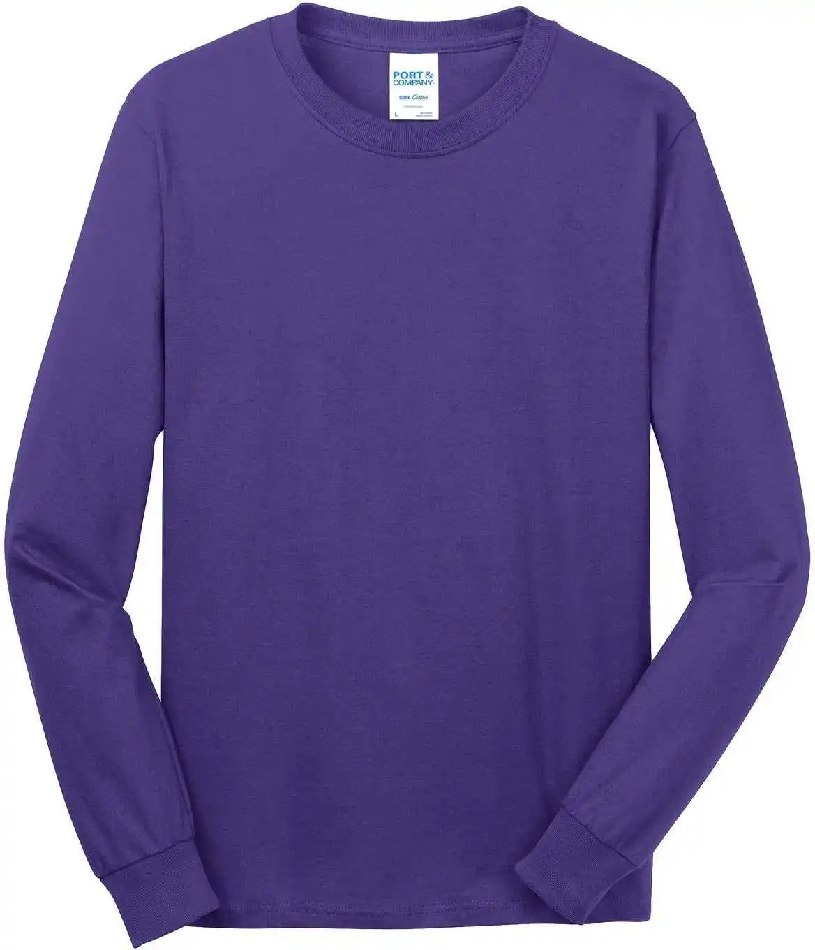 Port &amp; Company Pc54ls Long Sleeve Core Cotton Tee Purple