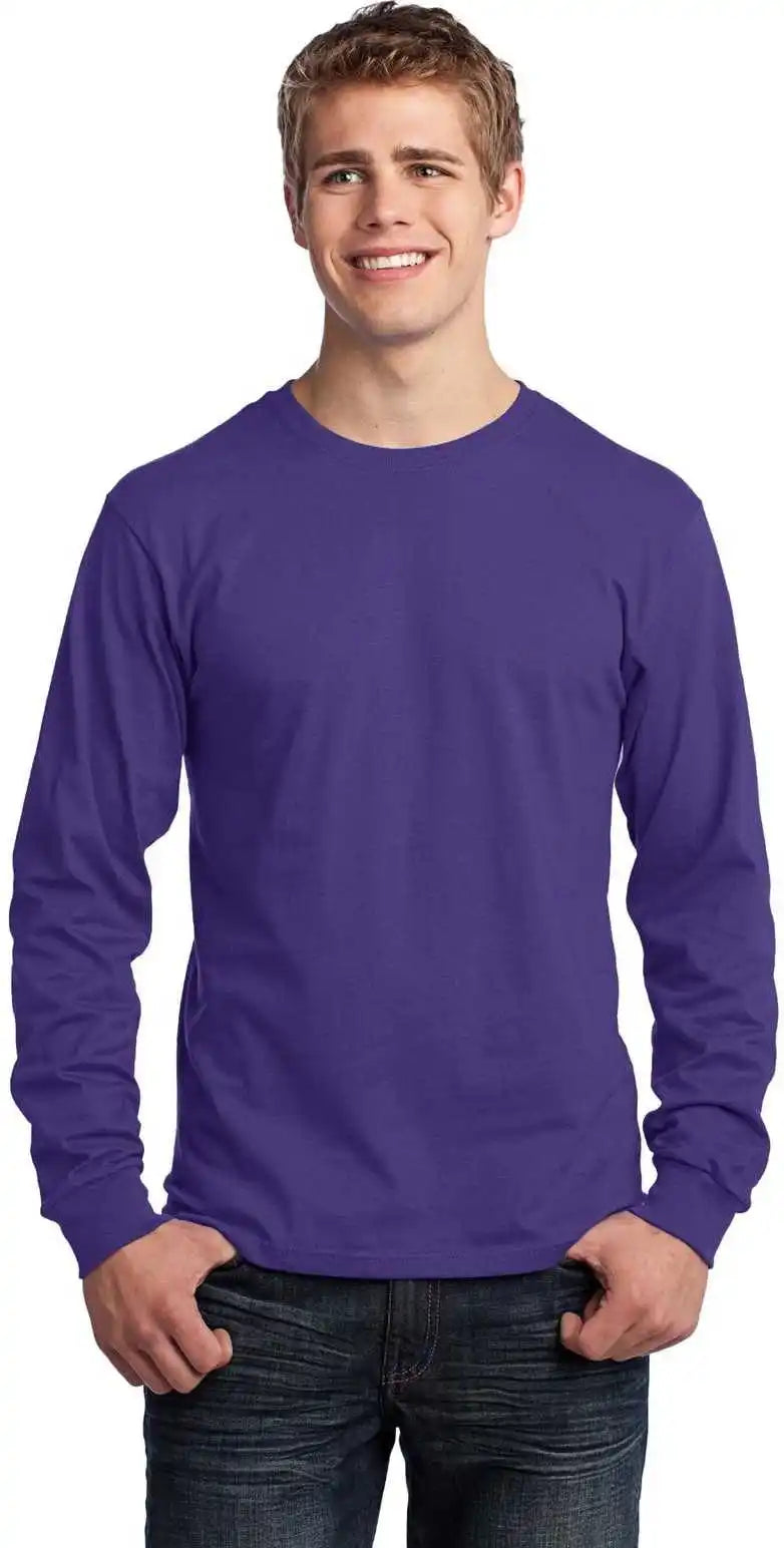Port & Company Pc54ls Long Sleeve Core Cotton Tee Purple