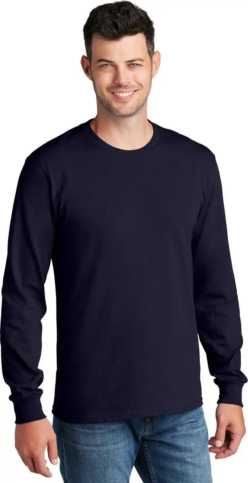 Port & Company Pc54ls Long Sleeve Core Cotton Tee - True Navy