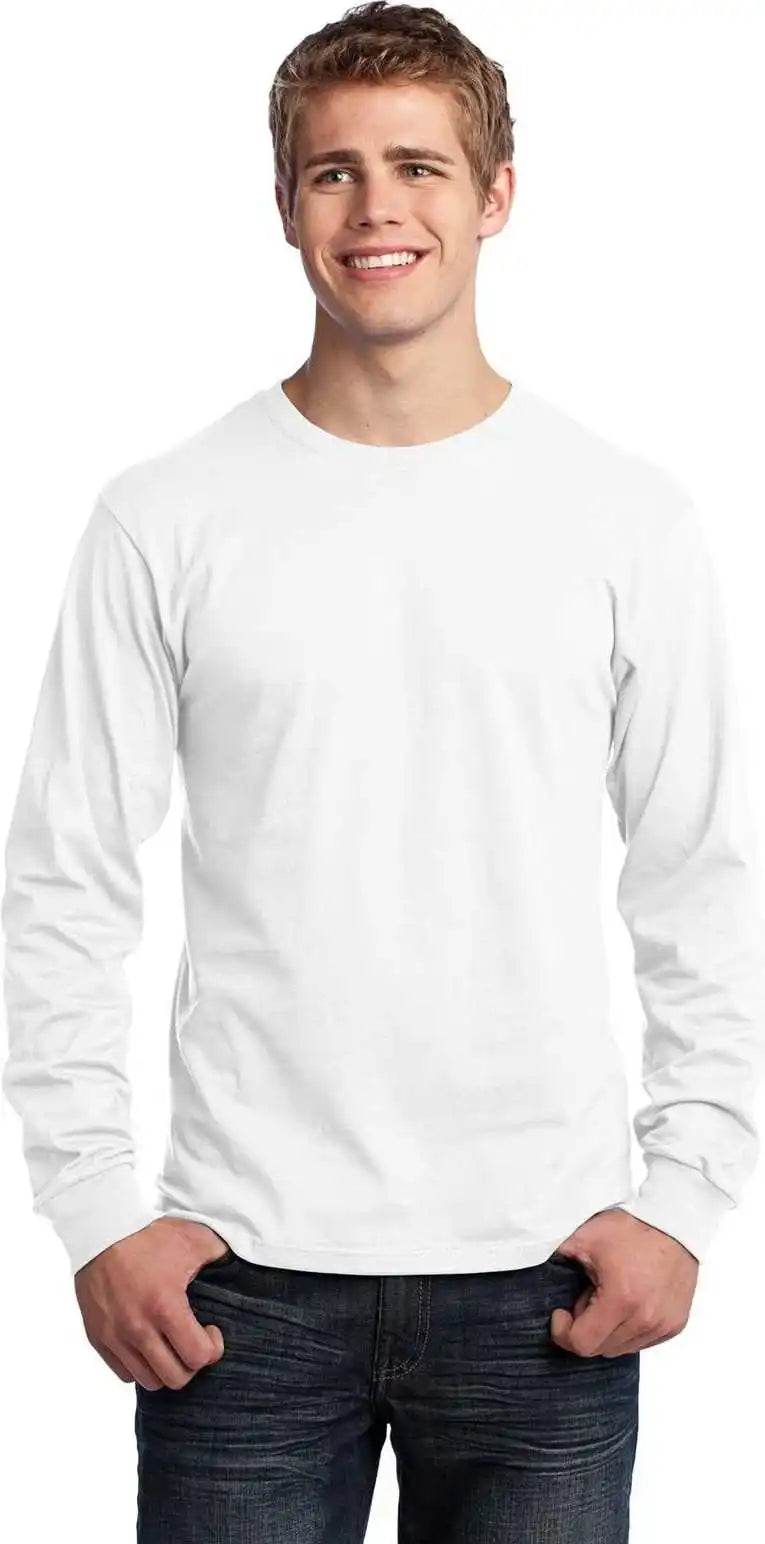 Port & Company Pc54ls Long Sleeve Core Cotton Tee White