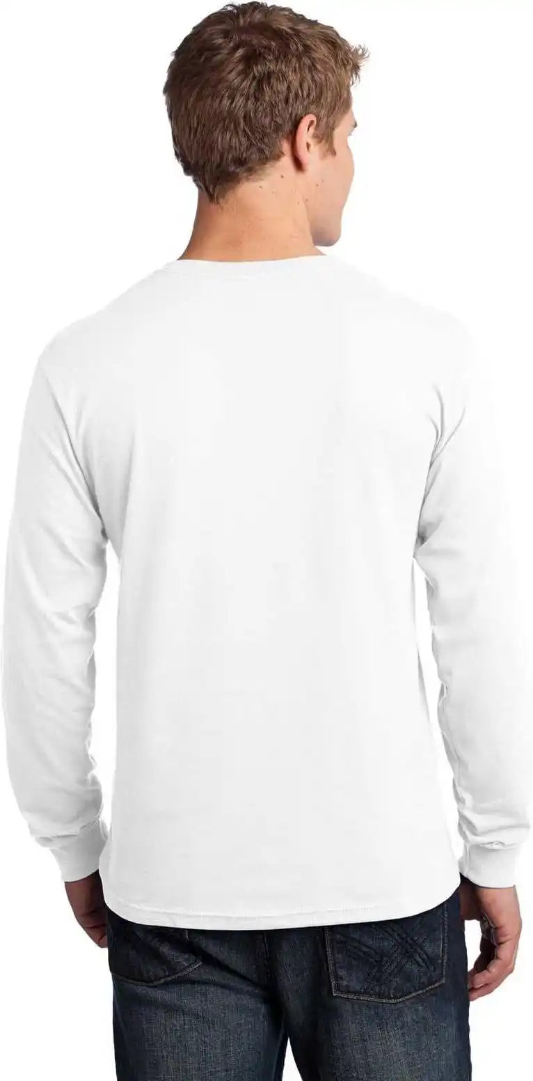 Port &amp; Company Pc54ls Long Sleeve Core Cotton Tee White