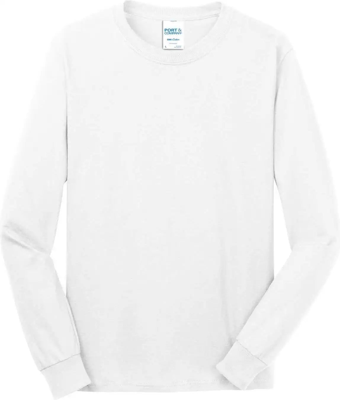 Port &amp; Company Pc54ls Long Sleeve Core Cotton Tee White