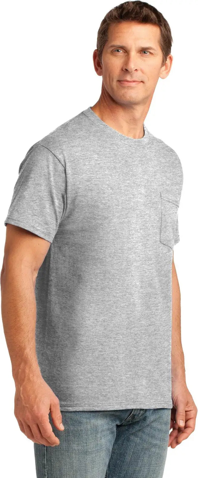 Port & Company Pc54p co Core Cotton Pocket Tee - Ash