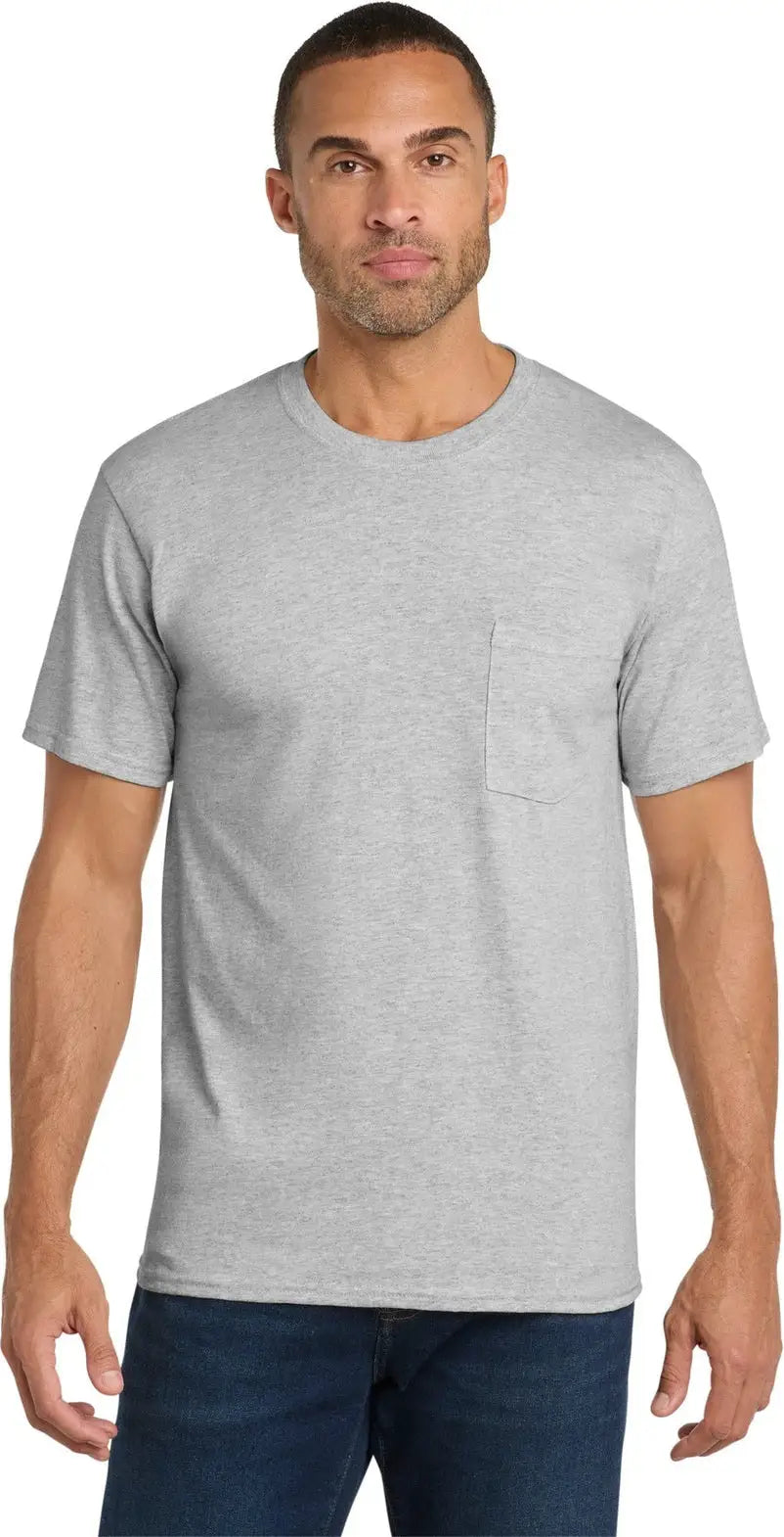 Port & Company Pc54p co Core Cotton Pocket Tee - Ash