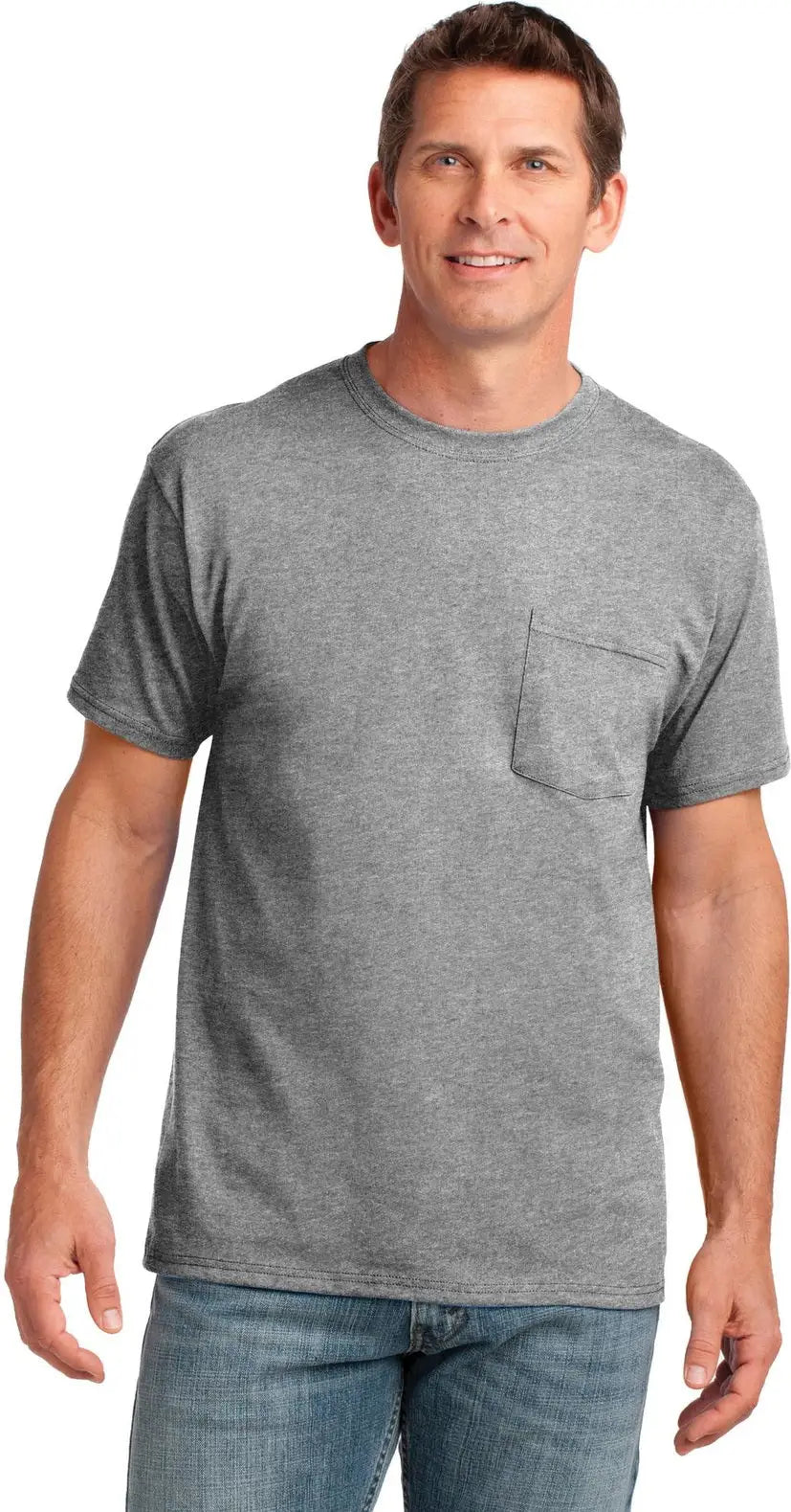 Port & Company Pc54p co Core Cotton Pocket Tee - Athletic Heather - Adult s