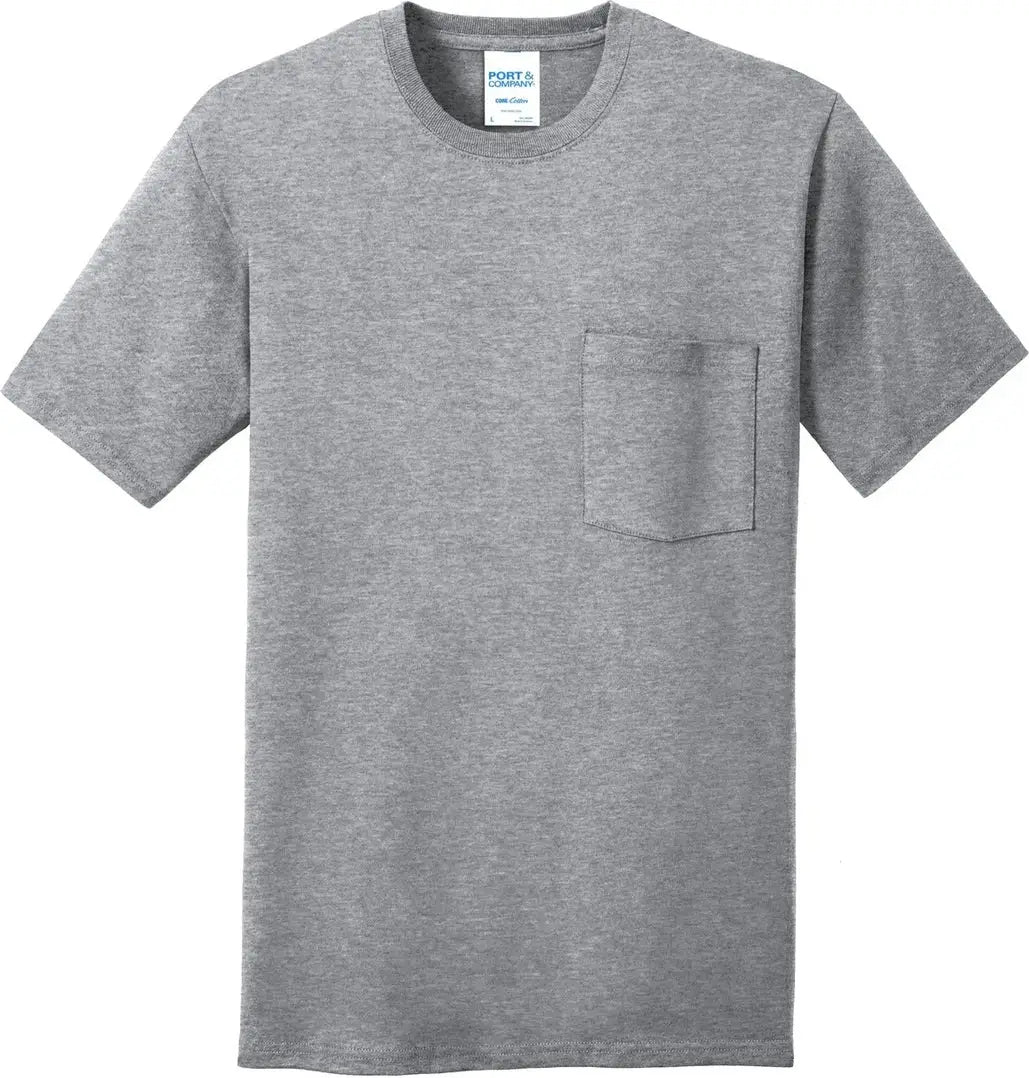 Port & Company Pc54p co Core Cotton Pocket Tee - Athletic Heather