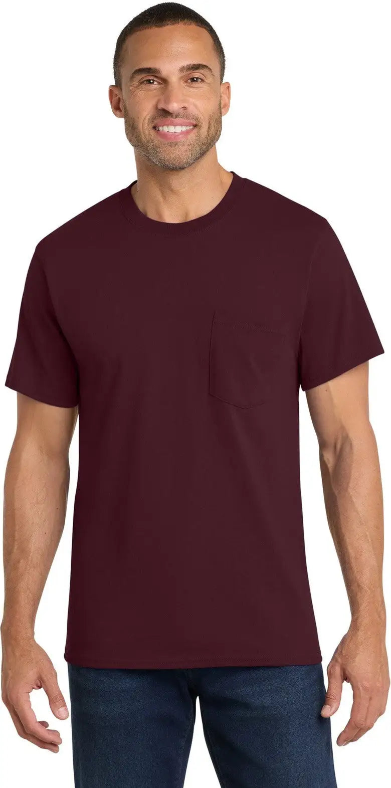 Port & Company Pc54p co Core Cotton Pocket Tee - Athletic Maroon