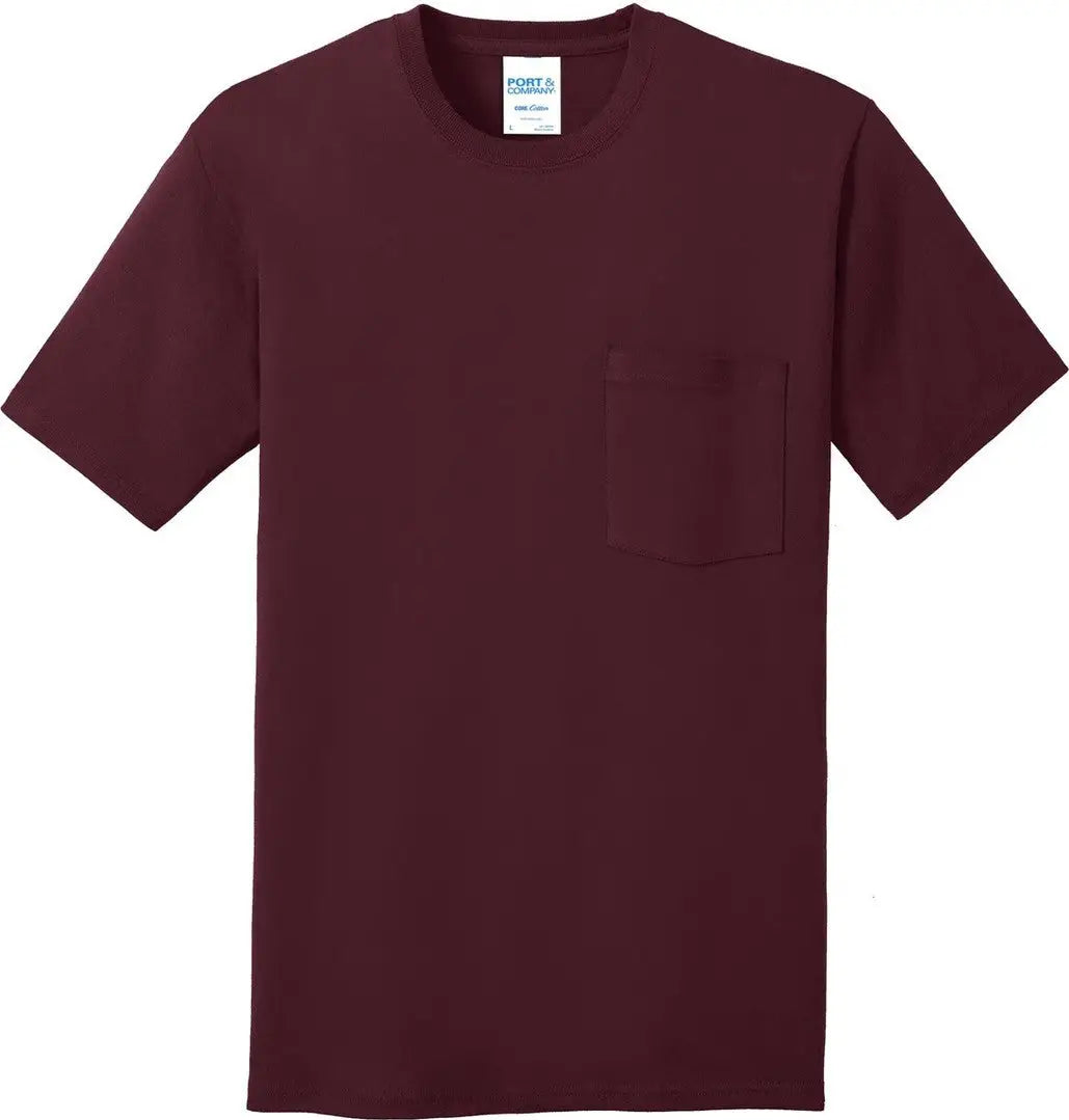 Port & Company Pc54p co Core Cotton Pocket Tee - Athletic Maroon